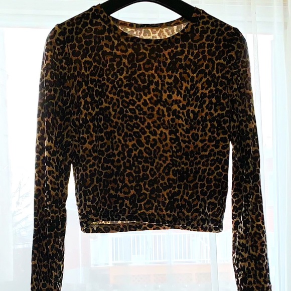 Leopard long sleeve crop top - Picture 3 of 3